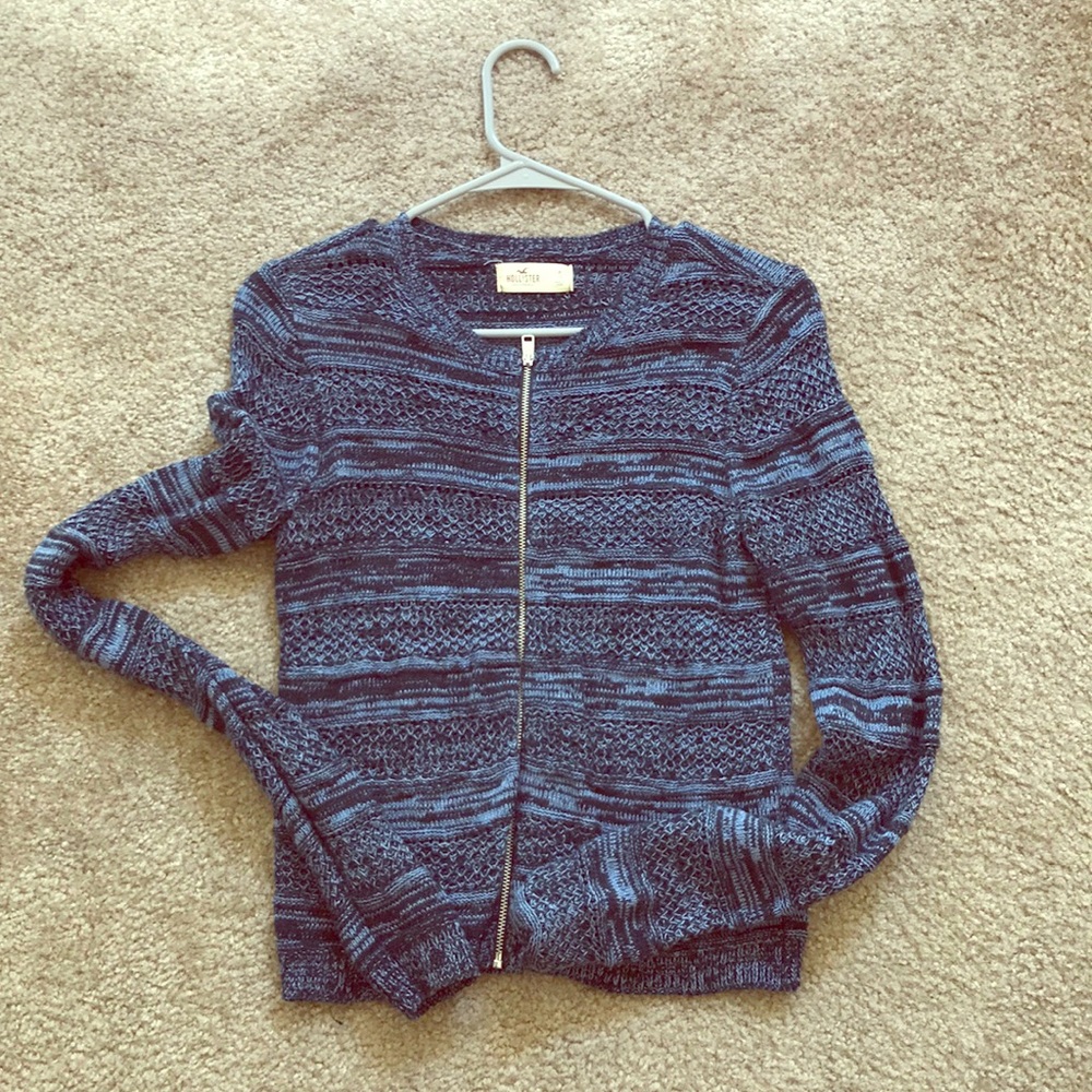 Navy striped zippered sweater from Hollister